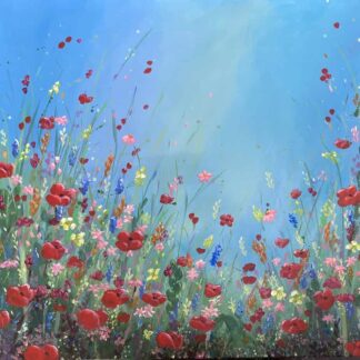 Summer’s Scent Original painting of a meadow of wildflowers, painted during the recent spell of beautiful weather.