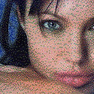 Painting of Angelina Jolie - Created using over 30,000 beads in resin by artist Brian O'Donovan check out more of his art for sale