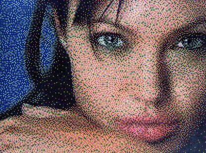 Painting of Angelina Jolie - Created using over 30,000 beads in resin by artist Brian O'Donovan check out more of his art for sale