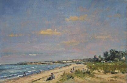 Malahide Beach- Seascape painting of Malahide beach by Irish artist Norman Teeling