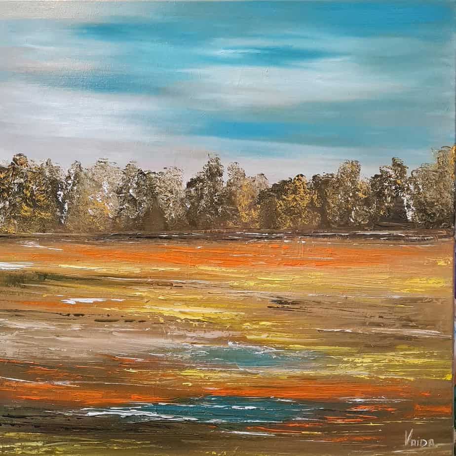 landscape painting oil painting on deep edged canvas