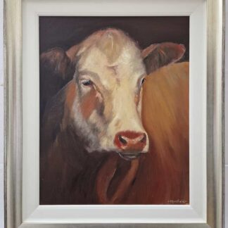 Animal painting of a cow for sale. Check out our large selection of art for sale on Ireland's online art gallery art4you.ie