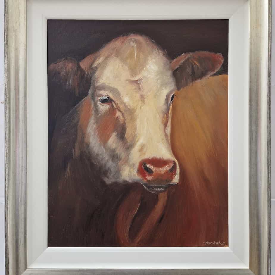 Irish animal painting , oil on canvas, farm animal.