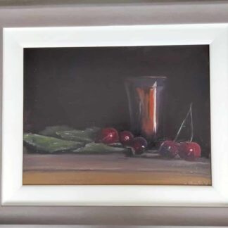 Still life painting of a sliver goblet and grapes. Check out more of still life paintings for sale on art4you.ie