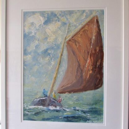 Painting of Galway Hooker at sea. Check out our large selection of art for sale in Ireland by Irish artists