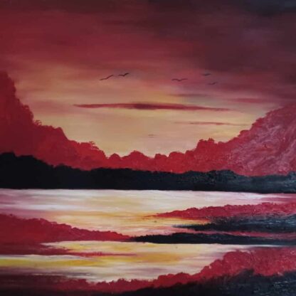 Sunset painting acrylic on canvas