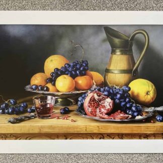 Wooden jug and fruit oil painting print. Check out our large selection of prints of original paintings for sale