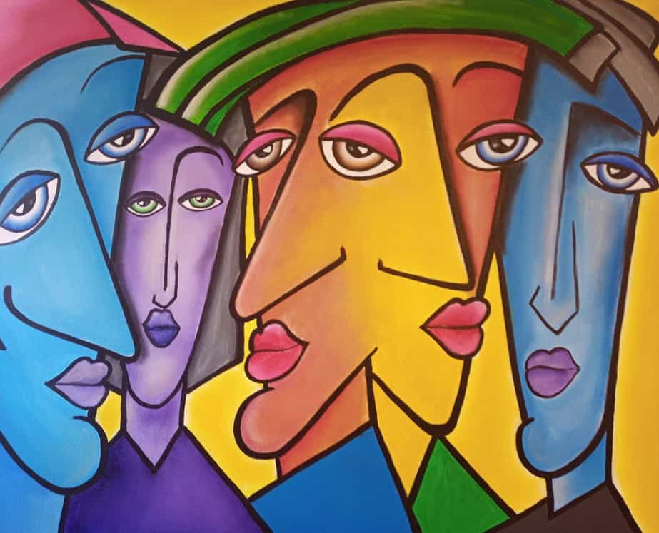 Cubist figurative style painting for sale. Check out our largest selection of art for sale. With worldwide shipping