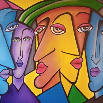 Cubist figurative style painting for sale. Check out our largest selection of art for sale. With worldwide shipping