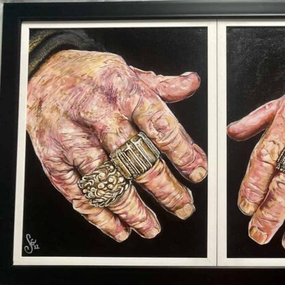 Painting of an Irish traveller’s hands. I had seen a photographer’s work on Instagram, he studies Irish travellers. Check more of art