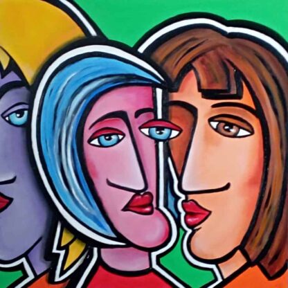 Original acrylic painting figurative painting in a cubism style of painting.