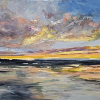 Painting of a sunset in Connemara for sale. Check out our large selection of sunset paintings for sale on Ireland's online art gallery