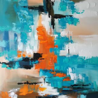 Original abstract acrylic painting on canvas using bright colours for a great mood