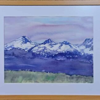 Original watercolor painting of the Tatra Mountains are located in Slovakia. Drawn from nature