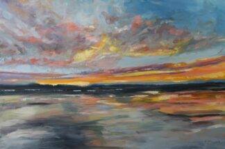 Painting of a sunset in Connemara for sale. Check out our large selection of sunset paintings for sale on Ireland's online art gallery