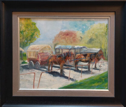 Original painting of Horse and Carriages in Killarney Co. Kerry. Check out more of paintings for sale on art4you.ie