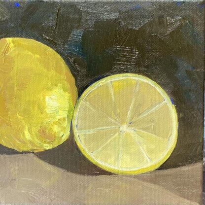 Original oil painting of lemons