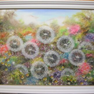 Vibrant dandelion painting captures the beauty of these ephemeral flowers