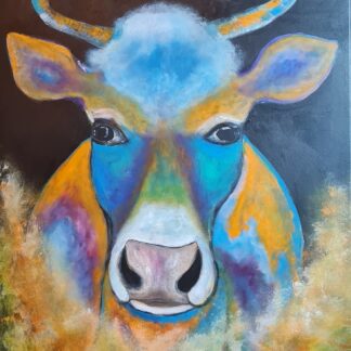 Modern painting of a cow for sale. Check out our large selection of art for sale. Buy now or make an offer today