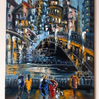 Original Abstract Cityscape painting