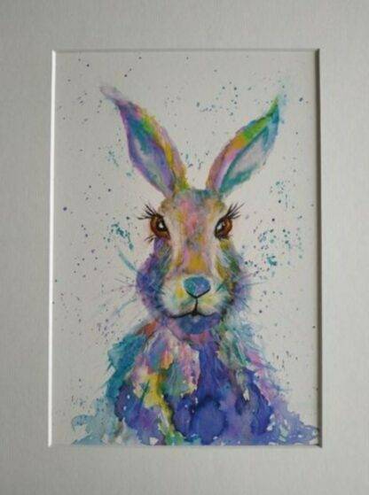 "Print of 'Molly': Capture the Charm of My Original Rabbit Painting. Bring the endearing presence of 'Molly' into your home with this high-quality print of my original painting. Perfect for rabbit enthusiasts and art lovers alike, 'Molly' radiates warmth and character, adding a touch of whimsy to any space."