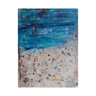 Rome Beach Retreat: Large Original Beachscape Painting" tranquil shores of Rome Beach with this large original beachscape painting.