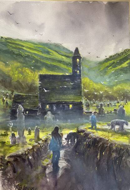 Painting of St Kevin's Church, Glendalough