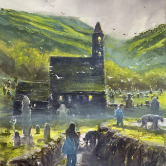 Painting of St Kevin's Church, Glendalough