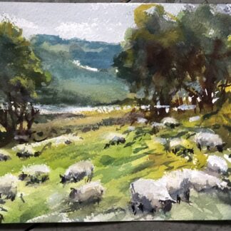 Landscape Print Sheep at Glendalough