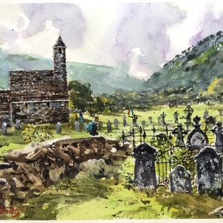 Landscape Painting of The Cathedral of  Glendalough