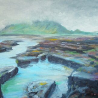 Tranquil Irish Seascape Painting : Rock Pool at a Sea Inlet