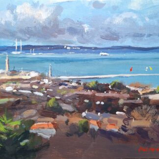 Original Irish Seascape painting - View from Seapoint in Dublin