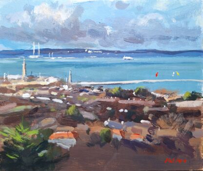 Original Irish Seascape painting - View from Seapoint in Dublin