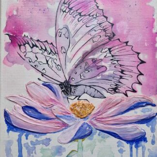 This painting is one of mini series that contains 4 pieces representing 4 seasons named "Butterfly #1- Summer"