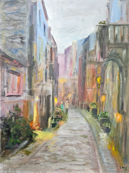 Painting Italian street scene