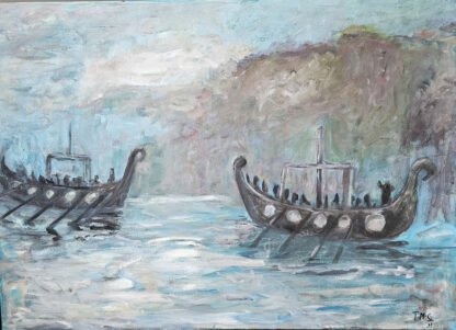 Painting of Vikings on the Boyne