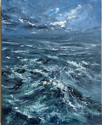 Original Oil Seascape on Deep Canvas" Immerse yourself in the tranquil beauty of the ocean with our stunning original oil seascape painting, expertly crafted on deep canvas