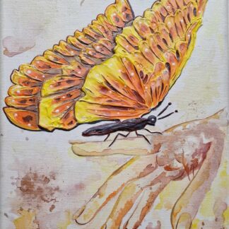 This painting is the second one of mini series that contains 4 pieces representing the 4 seasons named "Butterfly #2- Autumn