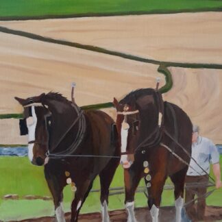 Painting of the Ploughing Championship with this stunning painting of horses in action. A perfect blend of tradition and art,