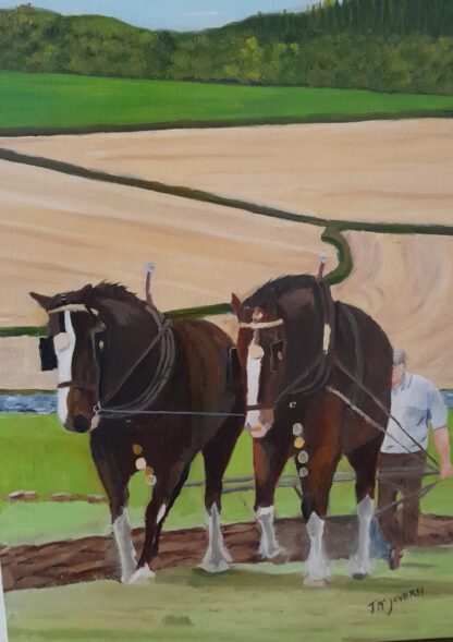 Painting of the Ploughing Championship with this stunning painting of horses in action. A perfect blend of tradition and art,