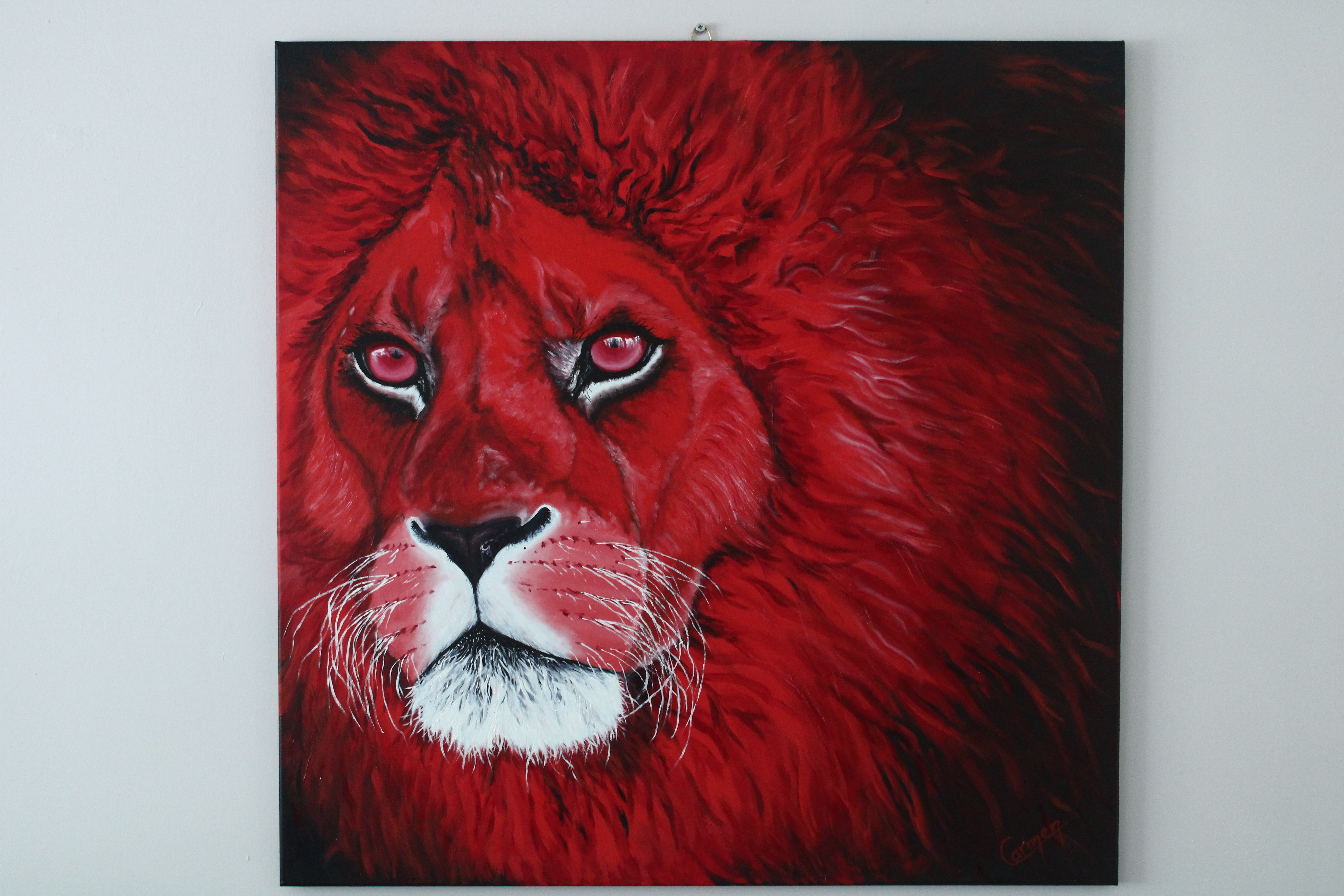 Original painting of a red lion offers a bold and unique interpretation of the majestic animal. Check out more of animal paintings