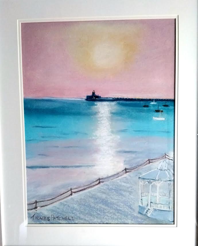 seascape painting captures the serene beauty of Dun Laoghaire Harbour,