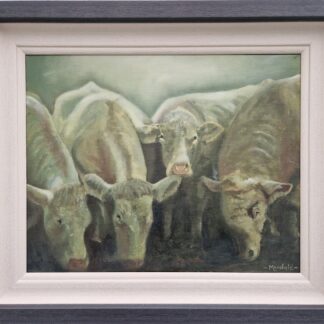 Painting of Cows Feeding