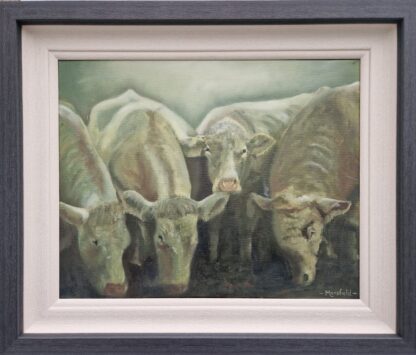 Painting of Cows Feeding