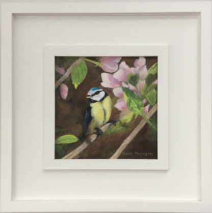 Original Irish painting of a blue tit