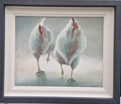 Painting of two hens for sale