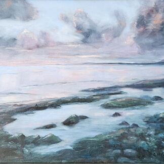 Irish Seascape painting of sunset in strandhill Silgo.