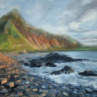 Landscape painting of the giant's causeway in County Antrim