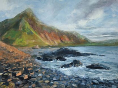 Landscape painting of the giant's causeway in County Antrim