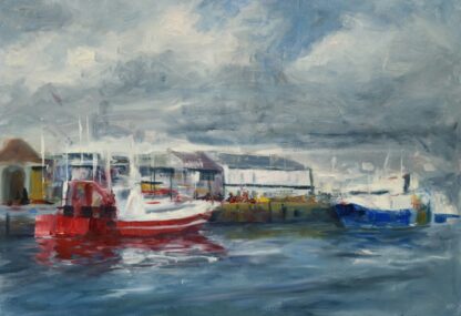 Painting of Howth Harbour for sale by Irish artist David McCormack. Check out more of his art for sale on art4you.ie